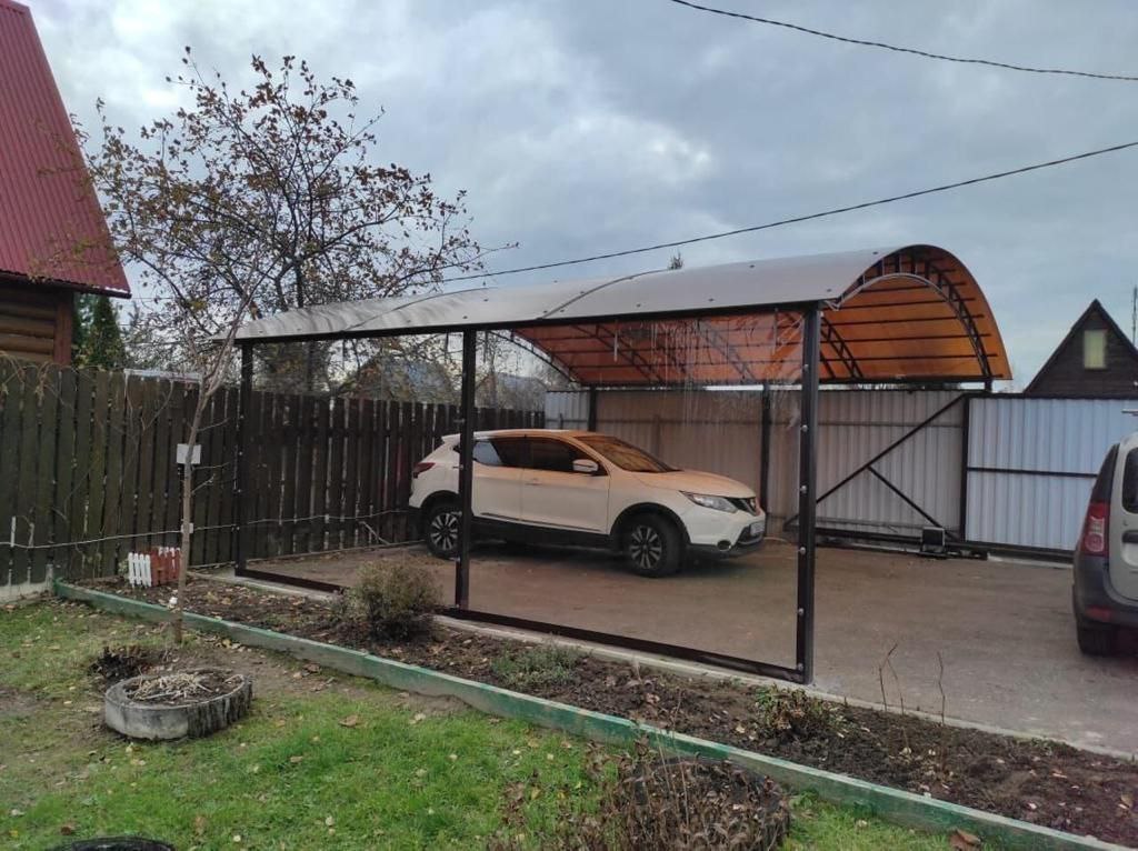 Прозрачные шторы ПВХ для навеса под автомобиль в Строителе